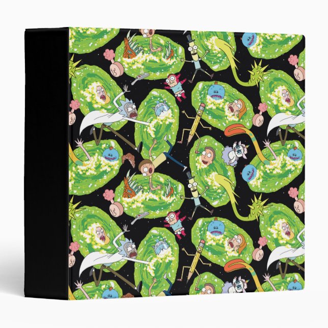 RICK AND MORTY™ | Falling Through Portals Pattern 3 Ring Binder (Front/Spine)