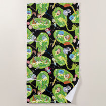 RICK AND MORTY™ | Falling Through Portals Pattern Beach Towel