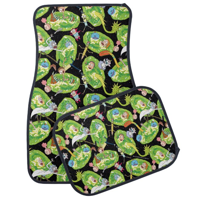 RICK AND MORTY™ | Falling Through Portals Pattern Car Floor Mat (Set)