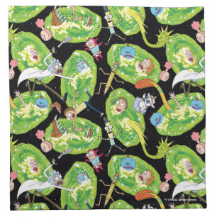 RICK AND MORTY™   Falling Through Portals Pattern Cloth Napkin