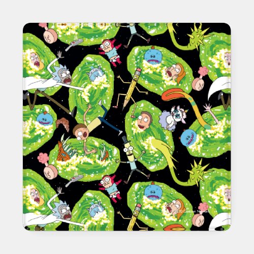 RICK AND MORTY  Falling Through Portals Pattern Coaster Set