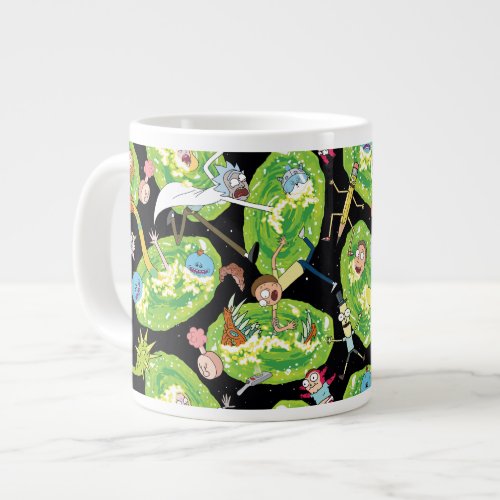 RICK AND MORTY  Falling Through Portals Pattern Giant Coffee Mug