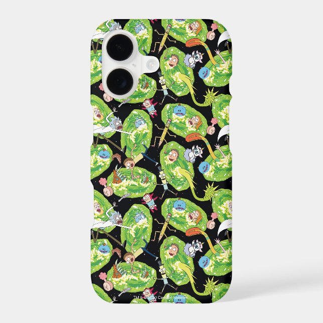 RICK AND MORTY™ | Falling Through Portals Pattern Iphone Case (Back)