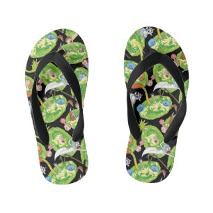 RICK AND MORTY™ Falling Through Portals Pattern Kid's Flip Flops
