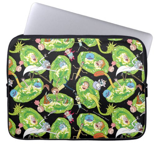 RICK AND MORTY  Falling Through Portals Pattern Laptop Sleeve
