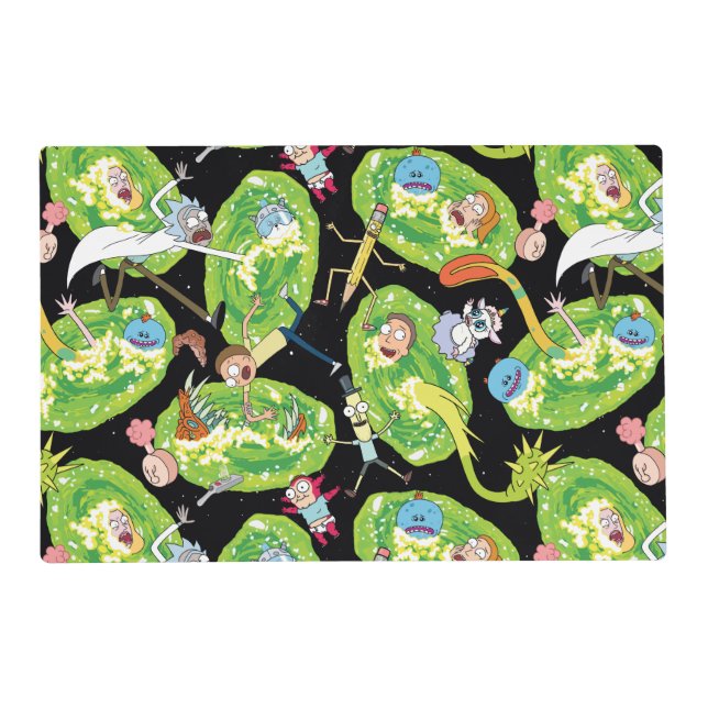 RICK AND MORTY™ | Falling Through Portals Pattern Placemat (Front)