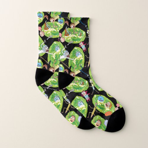 RICK AND MORTY  Falling Through Portals Pattern Socks