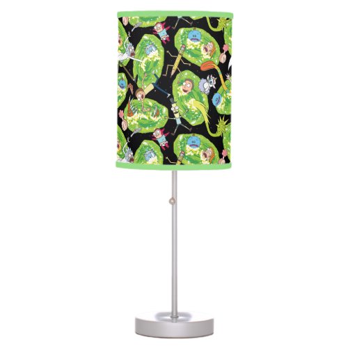 RICK AND MORTYâ  Falling Through Portals Pattern Table Lamp