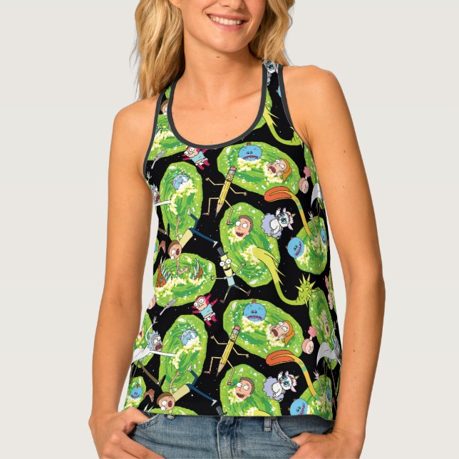 RICK AND MORTY™ | Falling Through Portals Pattern Tank Top (Front)