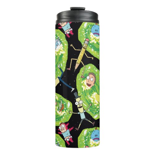 RICK AND MORTY  Falling Through Portals Pattern Thermal Tumbler