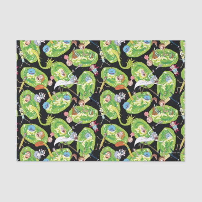 RICK AND MORTY™ | Falling Through Portals Pattern Tissue Paper (Front)