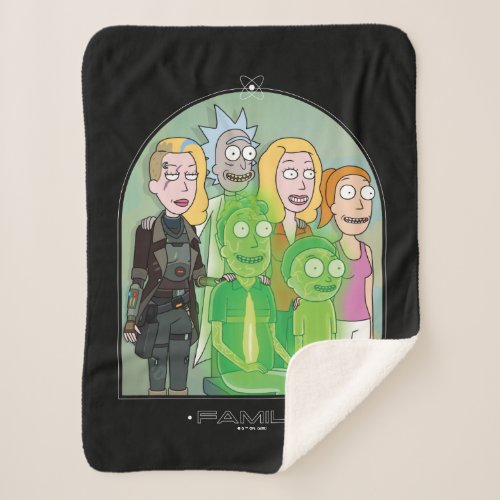 Rick and Morty Family Graphic Sherpa Blanket