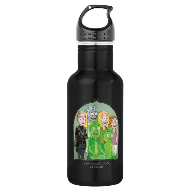 Rick and Morty Family Graphic Stainless Steel Water Bottle (Front)