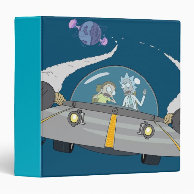 RICK AND MORTY™ | Flying Off In Space Ship 3 Ring Binder (Front/Spine)