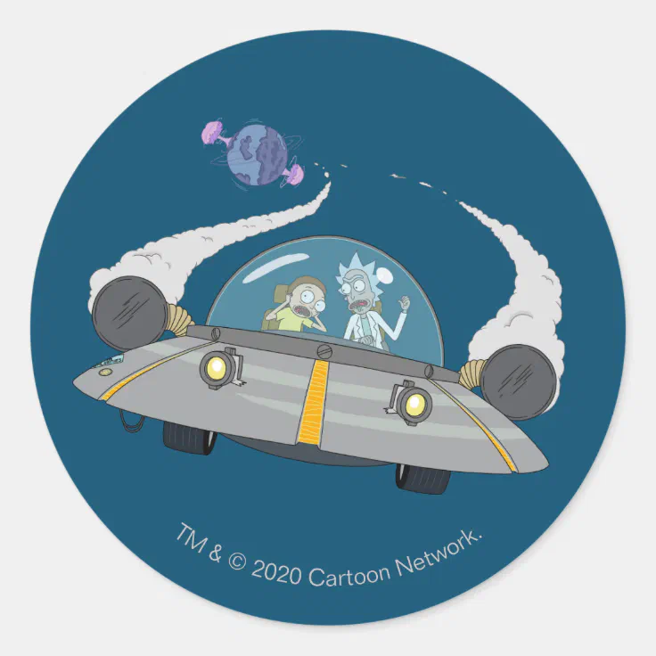RICK AND MORTY™ | Flying Off In Space Ship Classic Round Sticker | Zazzle RICK AND MORTY™ | Flying Off In Space Ship Classic Round Sticker | Zazzle