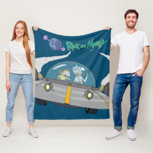 RICK AND MORTY™ Flying Off In Space Ship Fleece Blanket