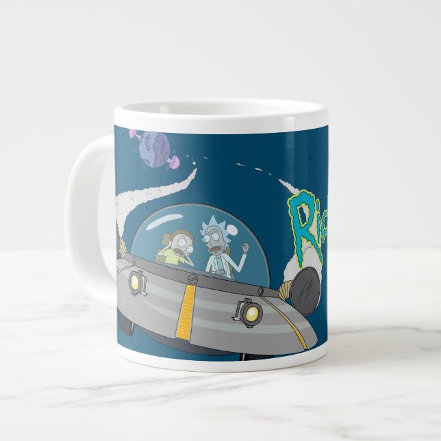 RICK AND MORTY™ | Flying Off In Space Ship Giant Coffee Mug (Front Left)