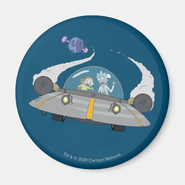 RICK AND MORTY™ | Flying Off In Space Ship Magnet (Front)