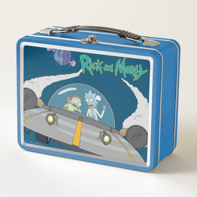 RICK AND MORTY™ | Flying Off In Space Ship Metal Lunch Box (Front)