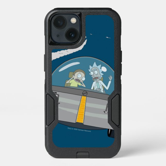 RICK AND MORTY™ | Flying Off In Space Ship Otterbox iPhone Case (Back)