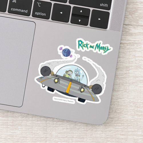 RICK AND MORTY  Flying Off In Space Ship Sticker
