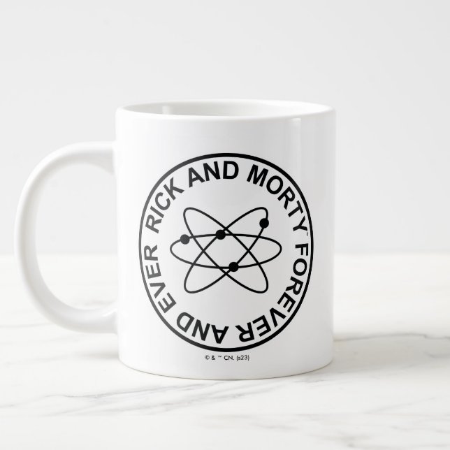 Rick and Morty Forever and Ever Atomic Badge Giant Coffee Mug (Left)