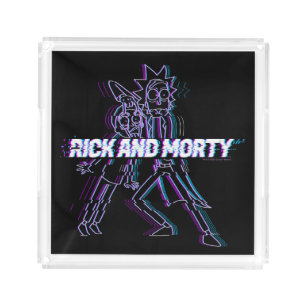 RICK AND MORTY™ Glitched Rick And Morty Acrylic Tray