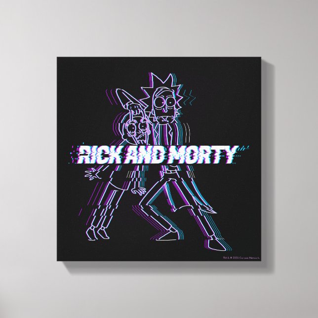 RICK AND MORTY™ | Glitched Rick And Morty Canvas Print (Front)
