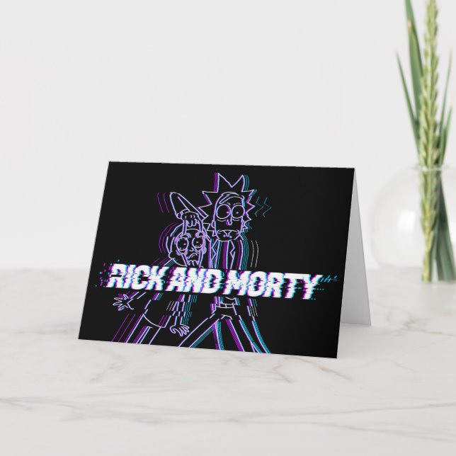 RICK AND MORTY™ | Glitched Rick And Morty Card (Front)