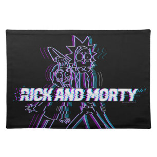 RICK AND MORTY™   Glitched Rick And Morty Cloth Placemat