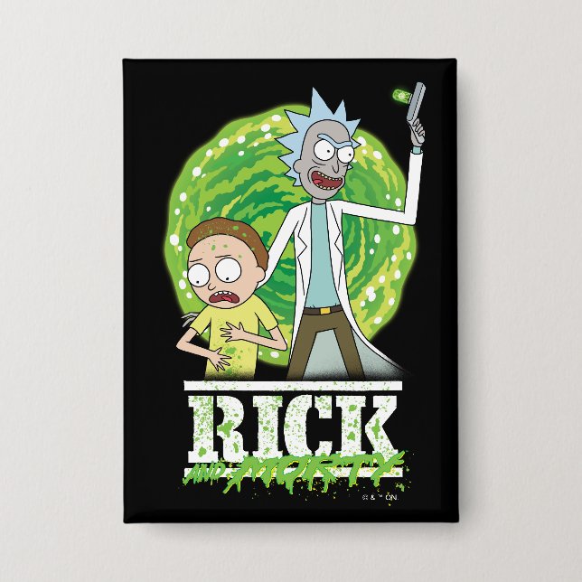 RICK AND MORTY™ | Green Splash Button (Front)