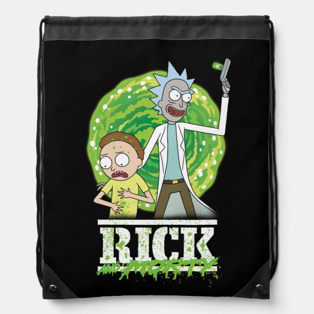 RICK AND MORTY™ | Green Splash Drawstring Bag (Front)