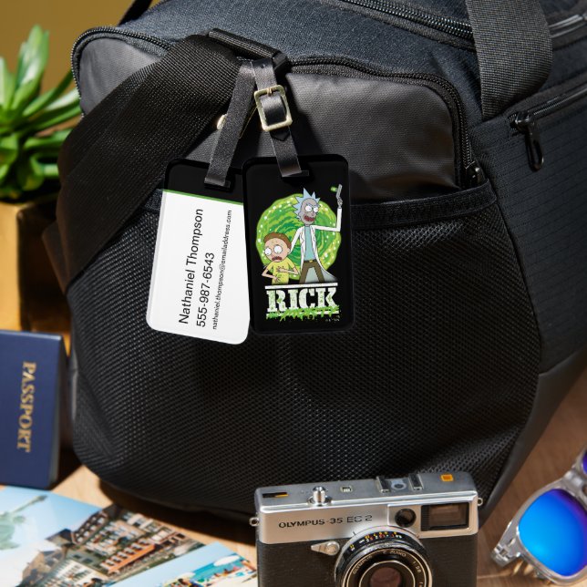 RICK AND MORTY™ | Green Splash Luggage Tag (Front & Back)