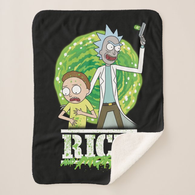 RICK AND MORTY™ | Green Splash Sherpa Blanket (Front)