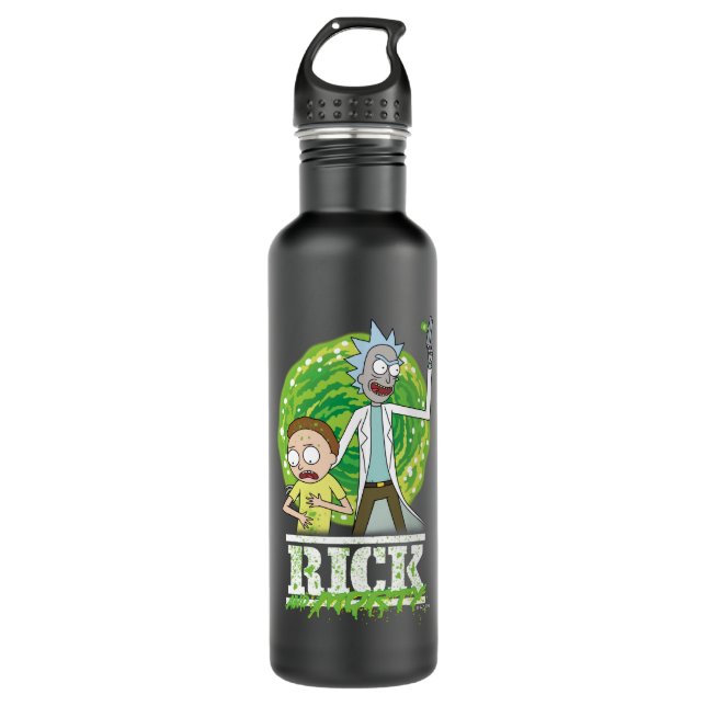 RICK AND MORTY™ | Green Splash Stainless Steel Water Bottle (Front)