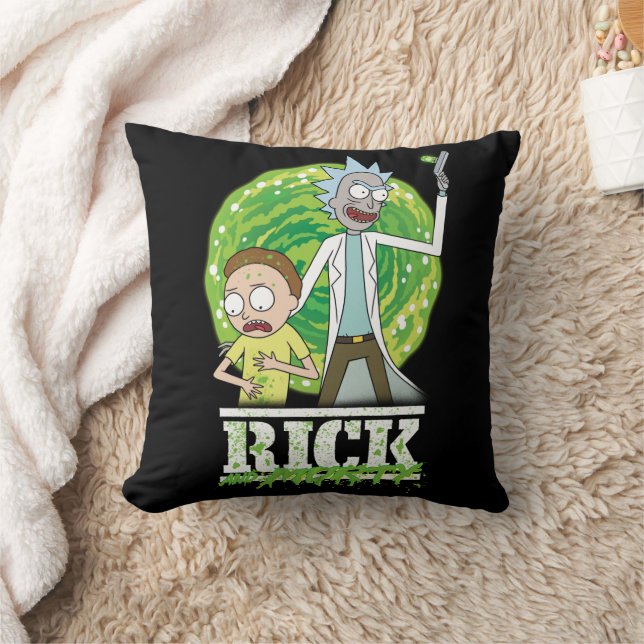 RICK AND MORTY™ | Green Splash Throw Pillow (Blanket)