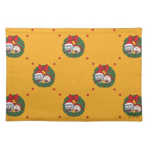 Rick and Morty  Holiday Wreath Pattern Cloth Placemat