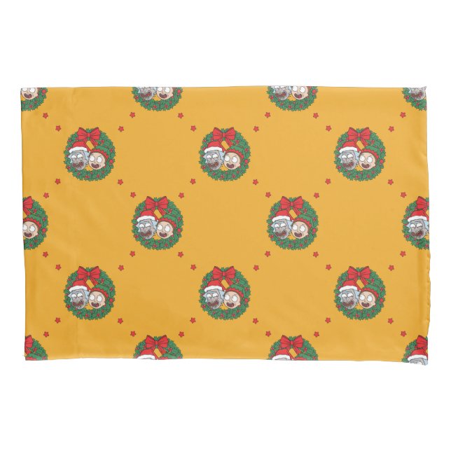 Rick and Morty | Holiday Wreath Pattern Pillow Case (Front)