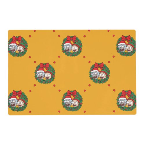 Rick and Morty  Holiday Wreath Pattern Placemat