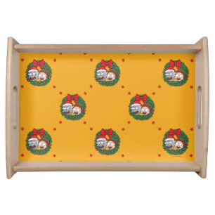 Rick and Morty   Holiday Wreath Pattern Serving Tray