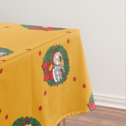 Rick and Morty  Holiday Wreath Pattern Tablecloth