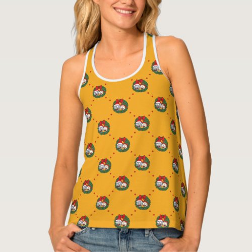 Rick and Morty  Holiday Wreath Pattern Tank Top