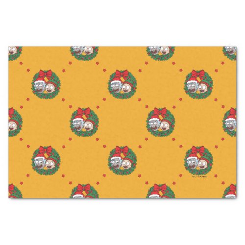 Rick and Morty  Holiday Wreath Pattern Tissue Paper