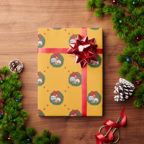 Rick and Morty  Holiday Wreath Pattern Wrapping Paper