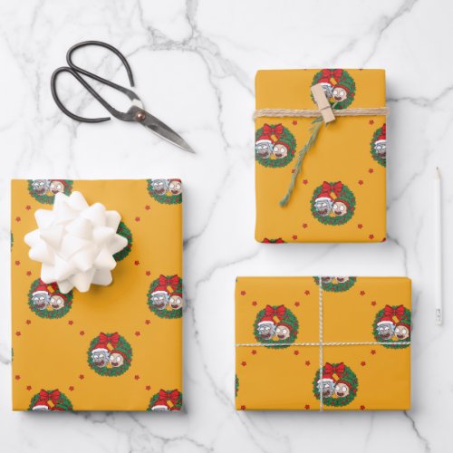 Rick and Morty  Holiday Wreath Pattern Wrapping Paper Sheets