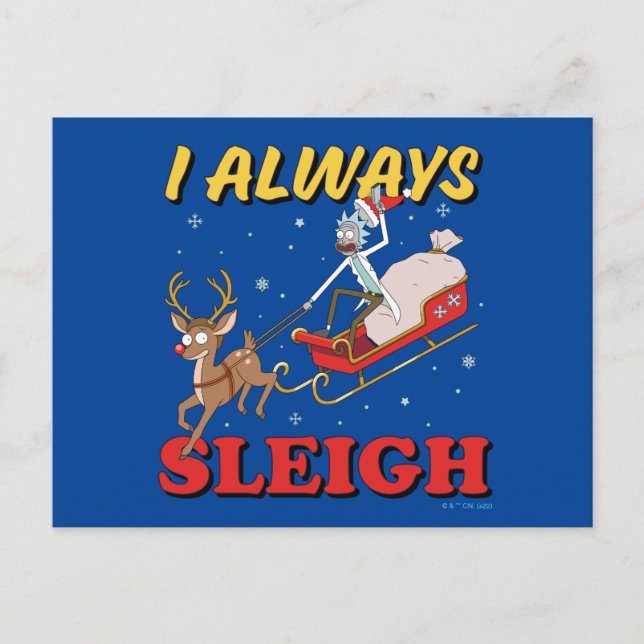 Rick and Morty | I Always Sleigh Holiday Postcard (Front)