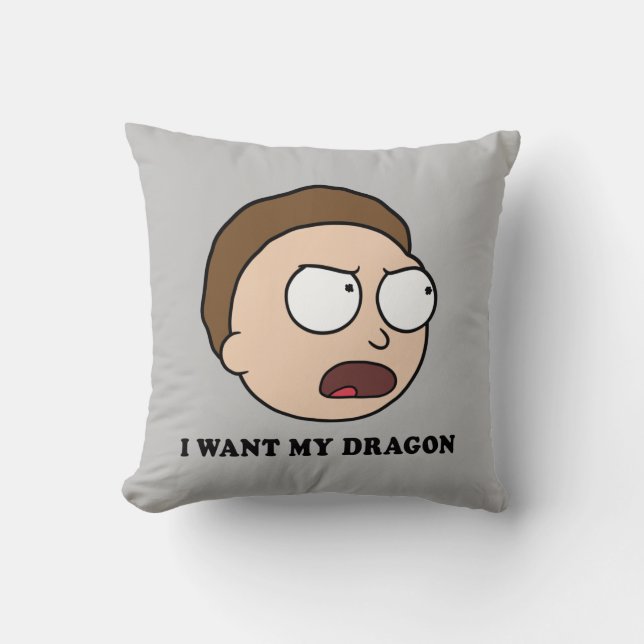 RICK AND MORTY™ | I Want My Dragon Throw Pillow (Front)
