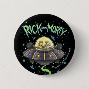 RICK AND MORTY™ Illustrated Space Flight Graphic Button