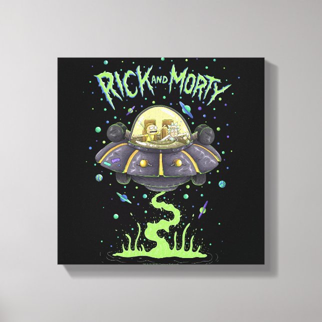 RICK AND MORTY™ | Illustrated Space Flight Graphic Canvas Print (Front)