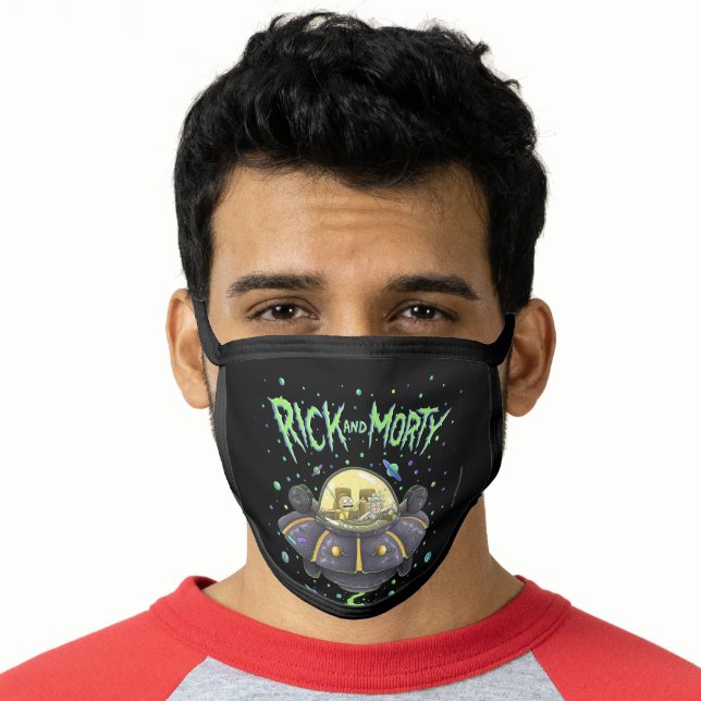 RICK AND MORTY™ | Illustrated Space Flight Graphic Face Mask (Worn Him)